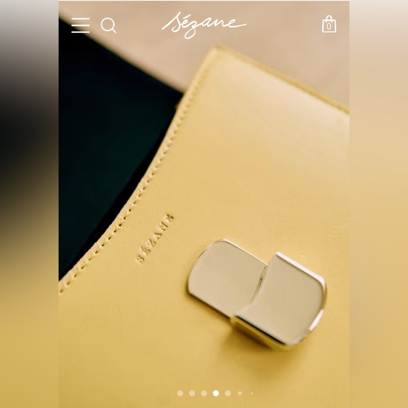 Sezane Mini Milo Classic Pastel Bag. Butter Yellow color - Picture 9 of 12